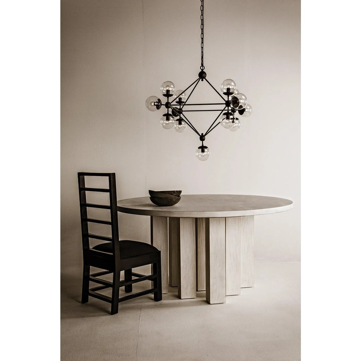 Pluto Chandelier, Small, Black Steel