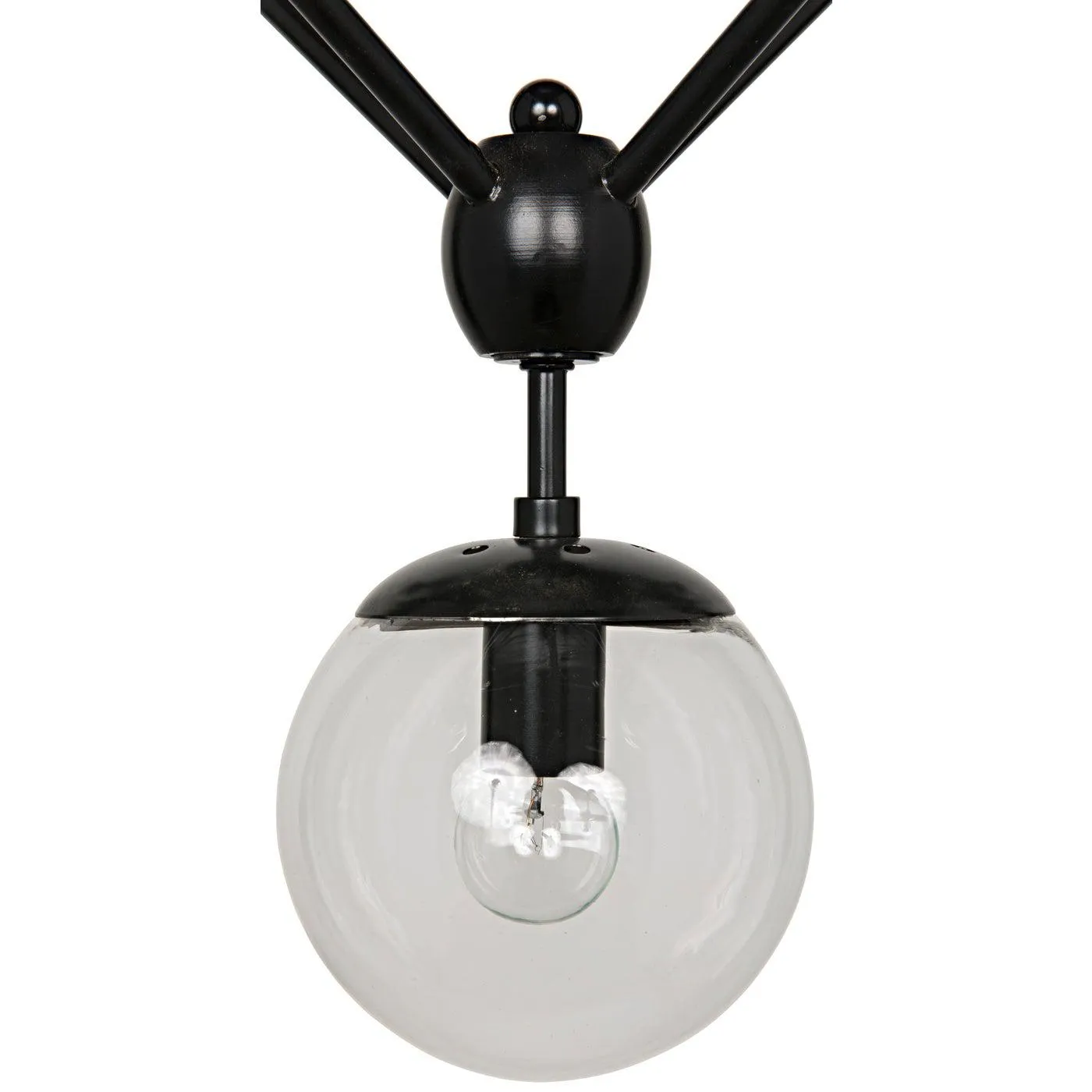 Pluto Chandelier, Small, Black Steel