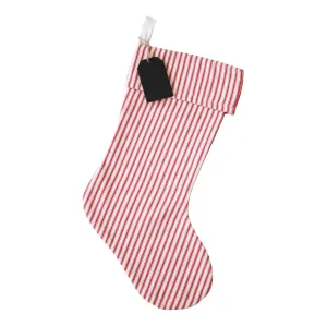 Porter Lane Home - Red Ticking Christmas Stocking
