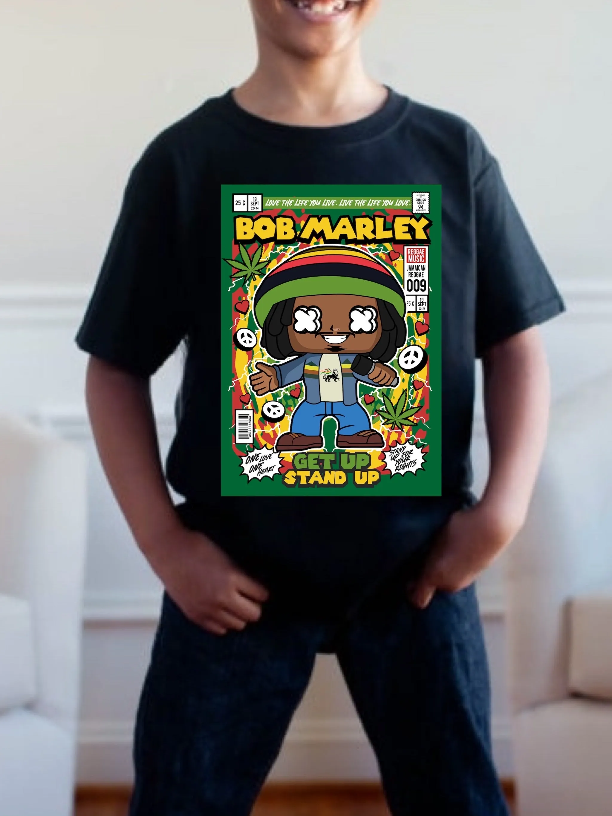 Pre order BOB MARLEY POP tee (tee as pictured ) 1.5 week -2 week Tat