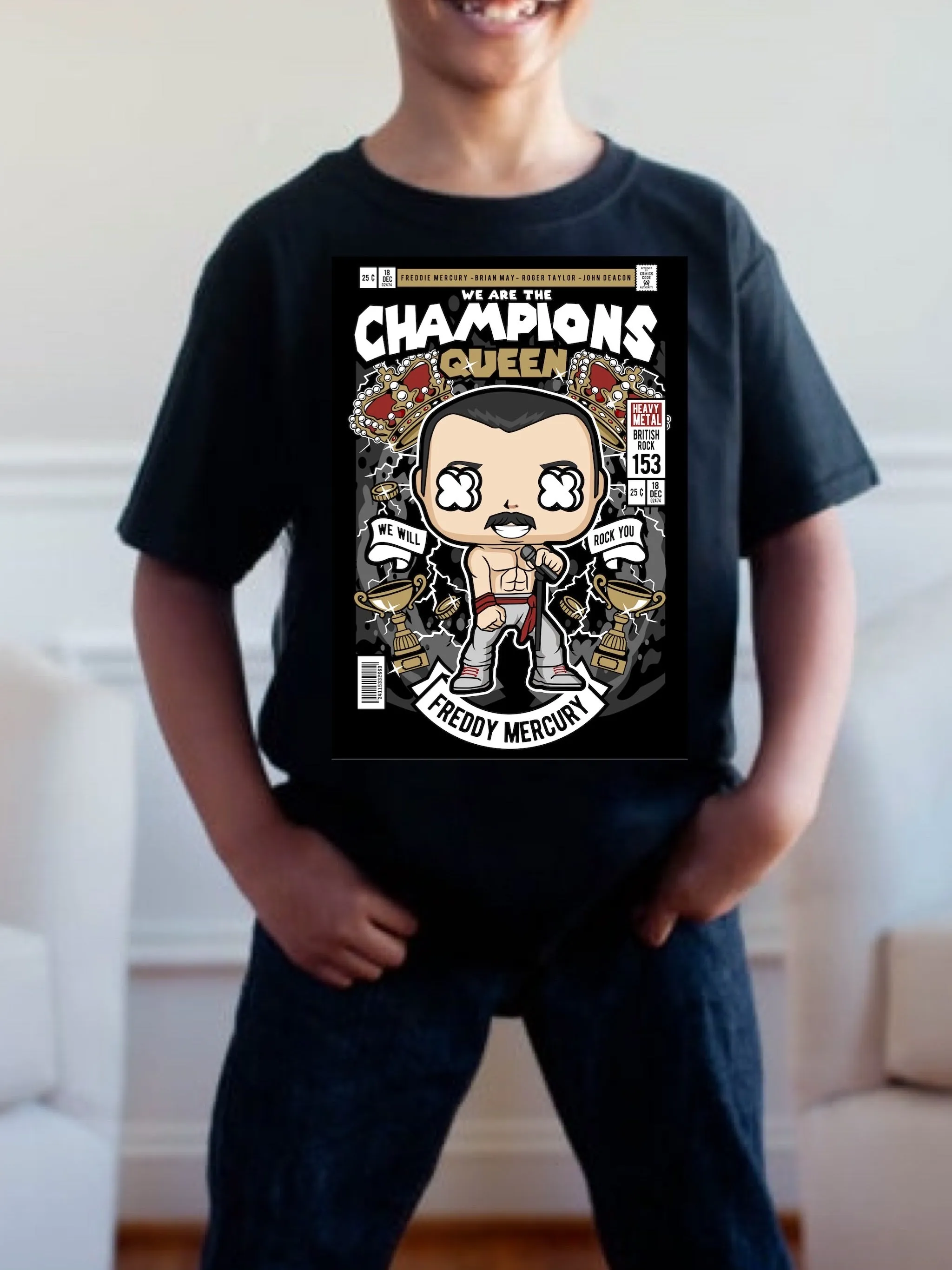 Pre order CHAMPIONS QUEEN POP tee (tee as pictured ) 1.5 week -2 week Tat