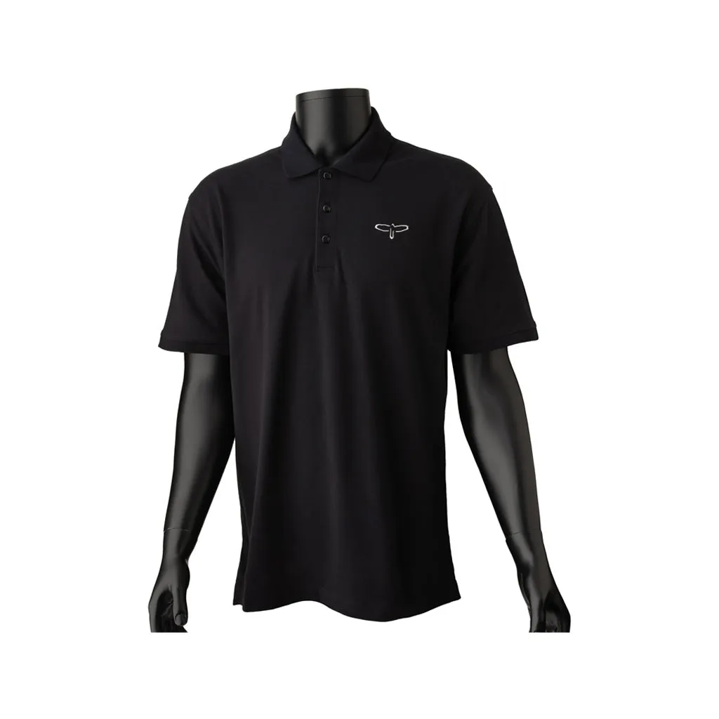 PRS Polo Shirt with Outline Bird, Black