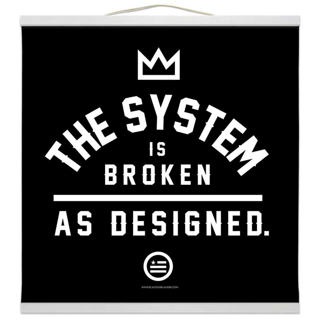 "As Designed" Hanging Canvas Print - Black