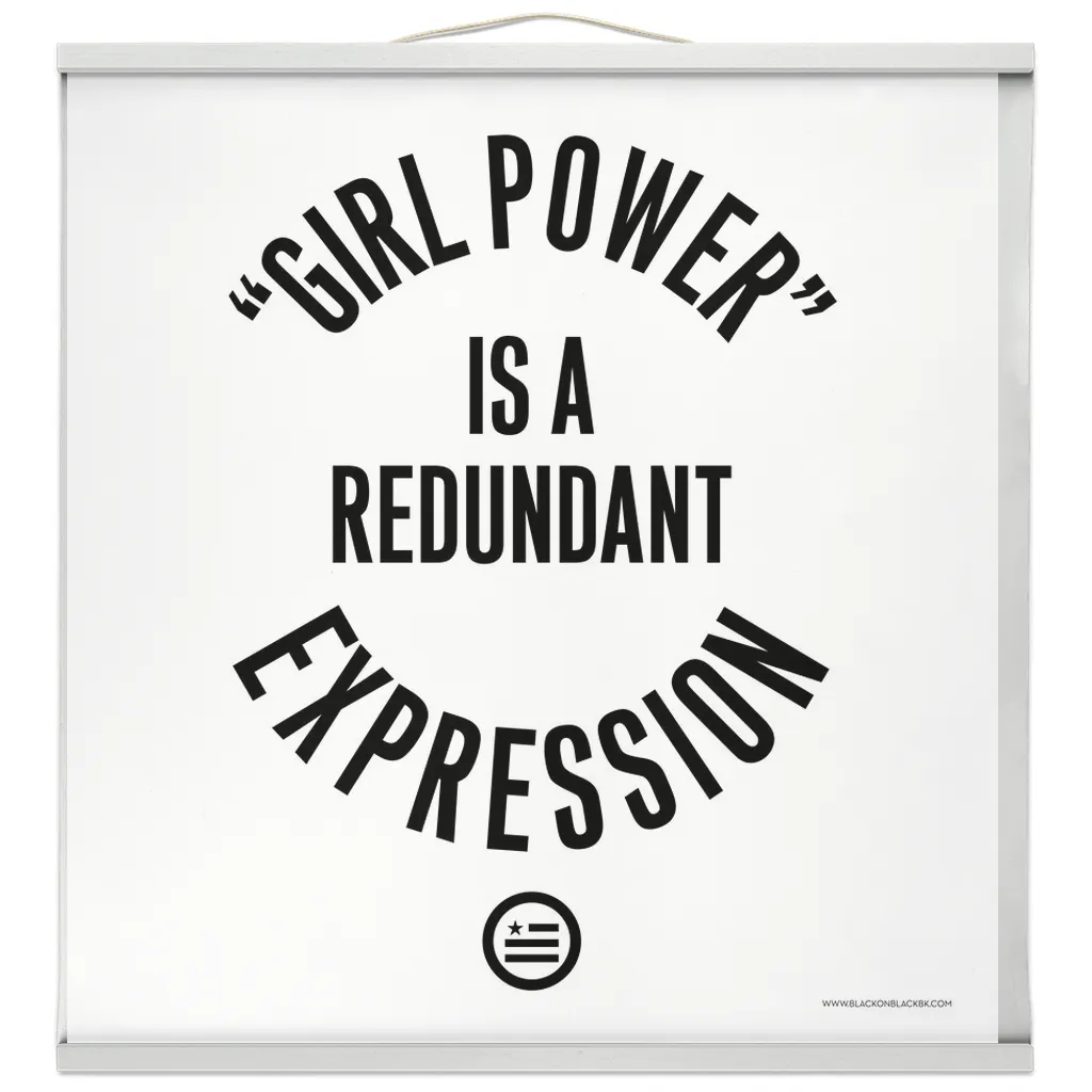 "GRL PWR" Hanging Canvas Print - White