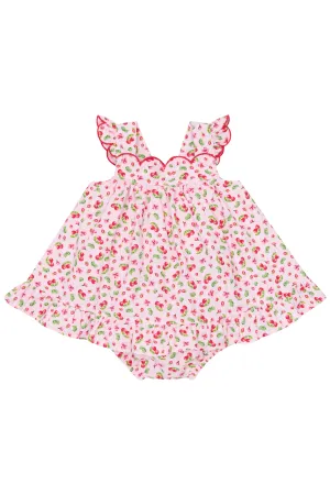 "Maisie" Pink Cherry Dress & Bloomers