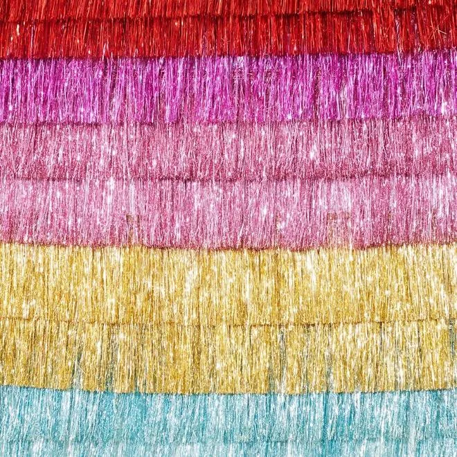 Red & Pink Tinsel Fringe Garland