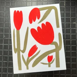 Red Flowers Print
