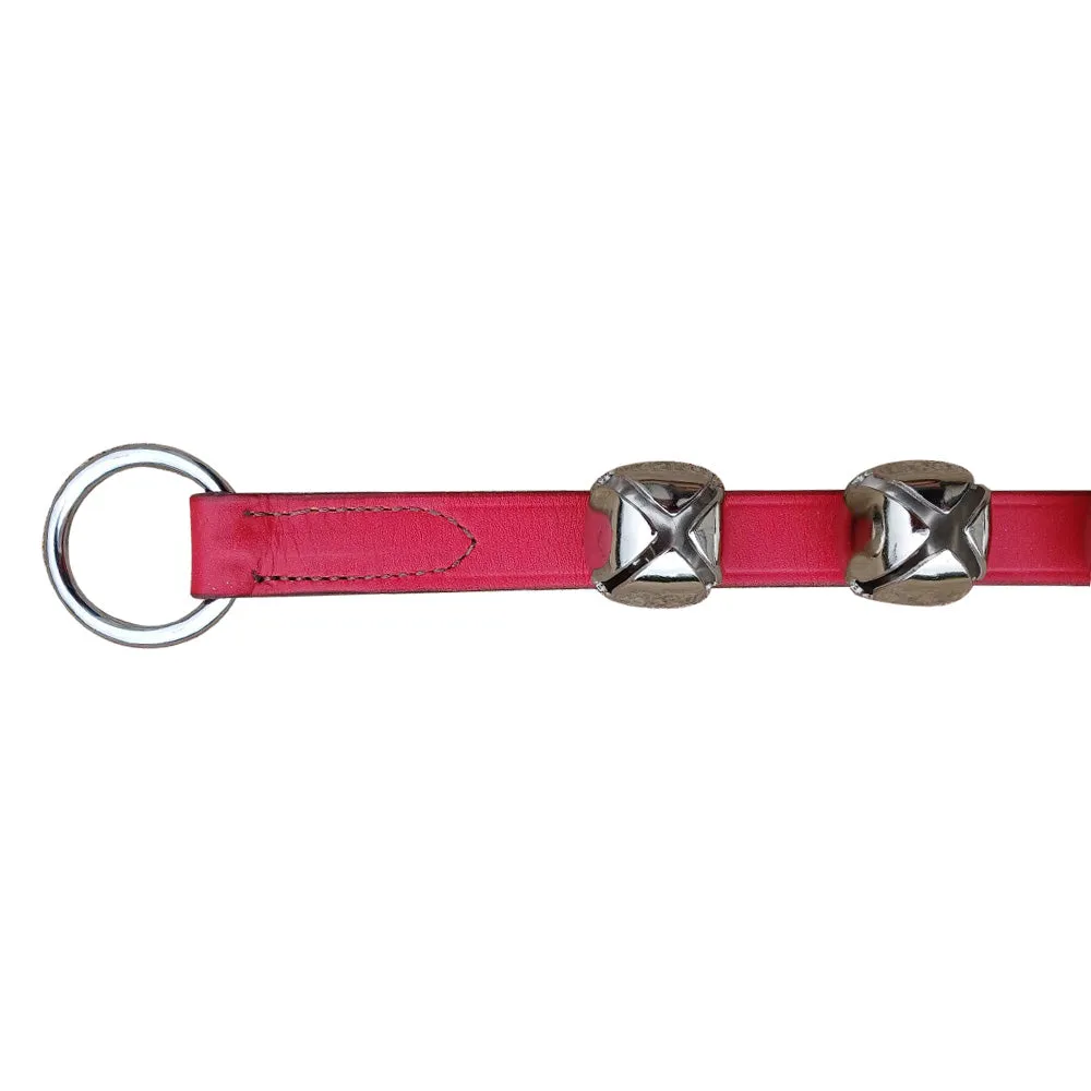 Red Leather 10 Silver Bells