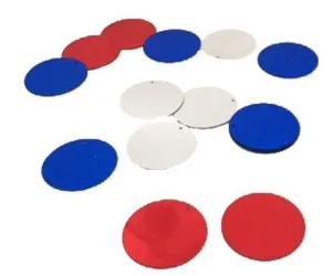 Red Silver Blue Metallic XLarge 1 Inch Paillettes Confetti