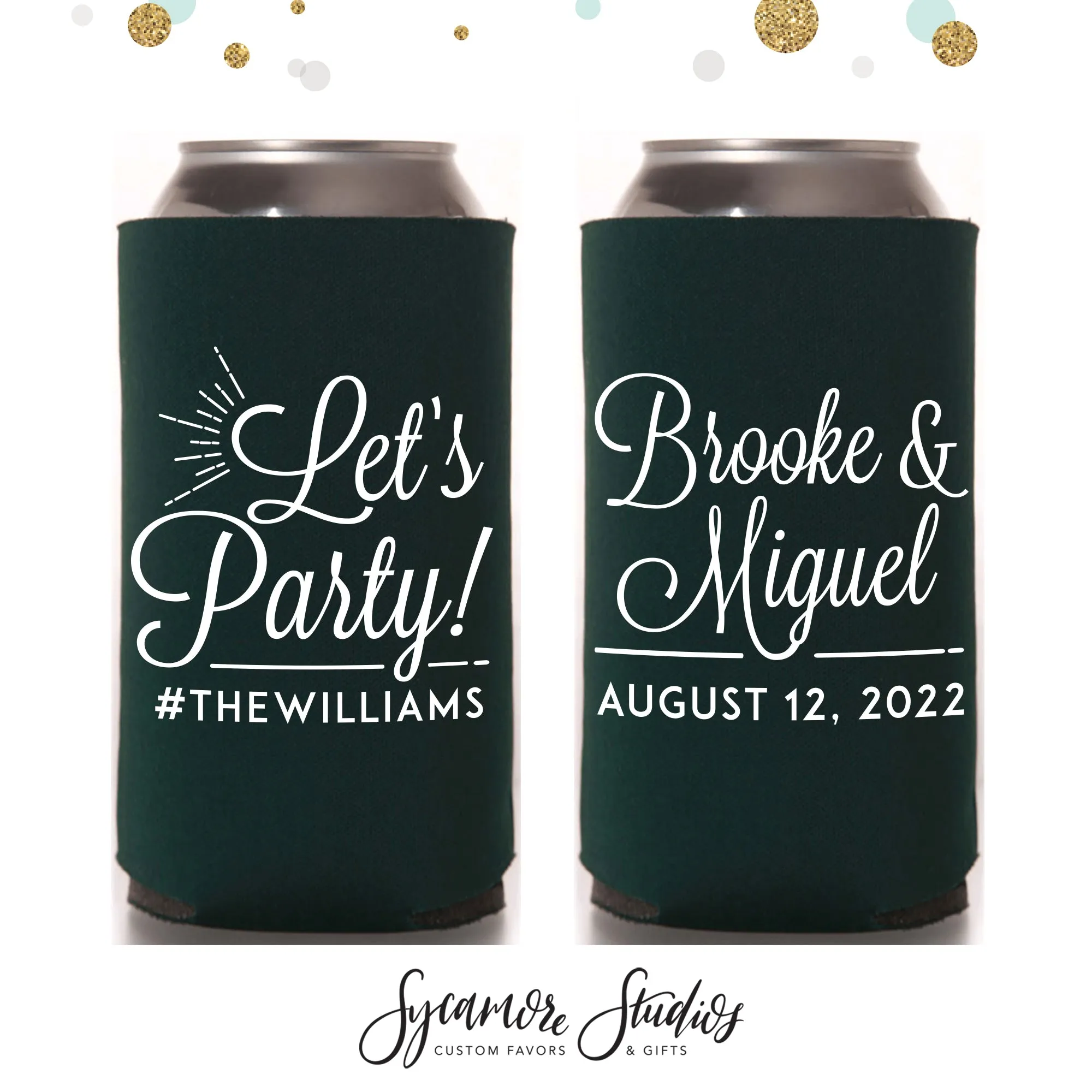 Regular & Slim Can Cooler Wedding Package #150RS - Let's Party