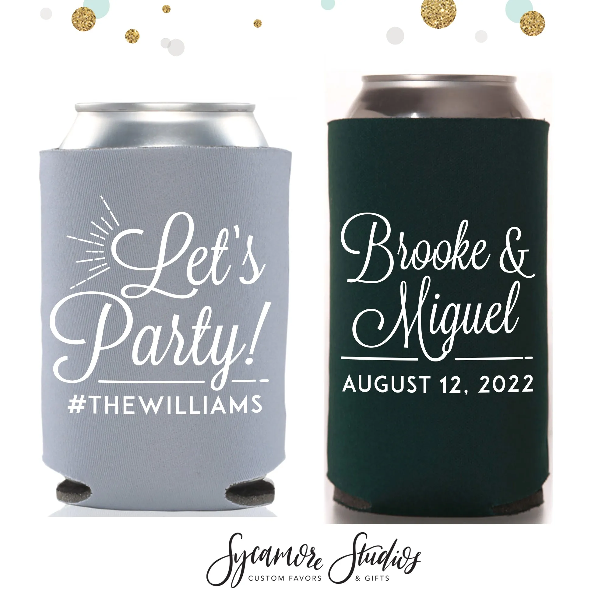 Regular & Slim Can Cooler Wedding Package #150RS - Let's Party