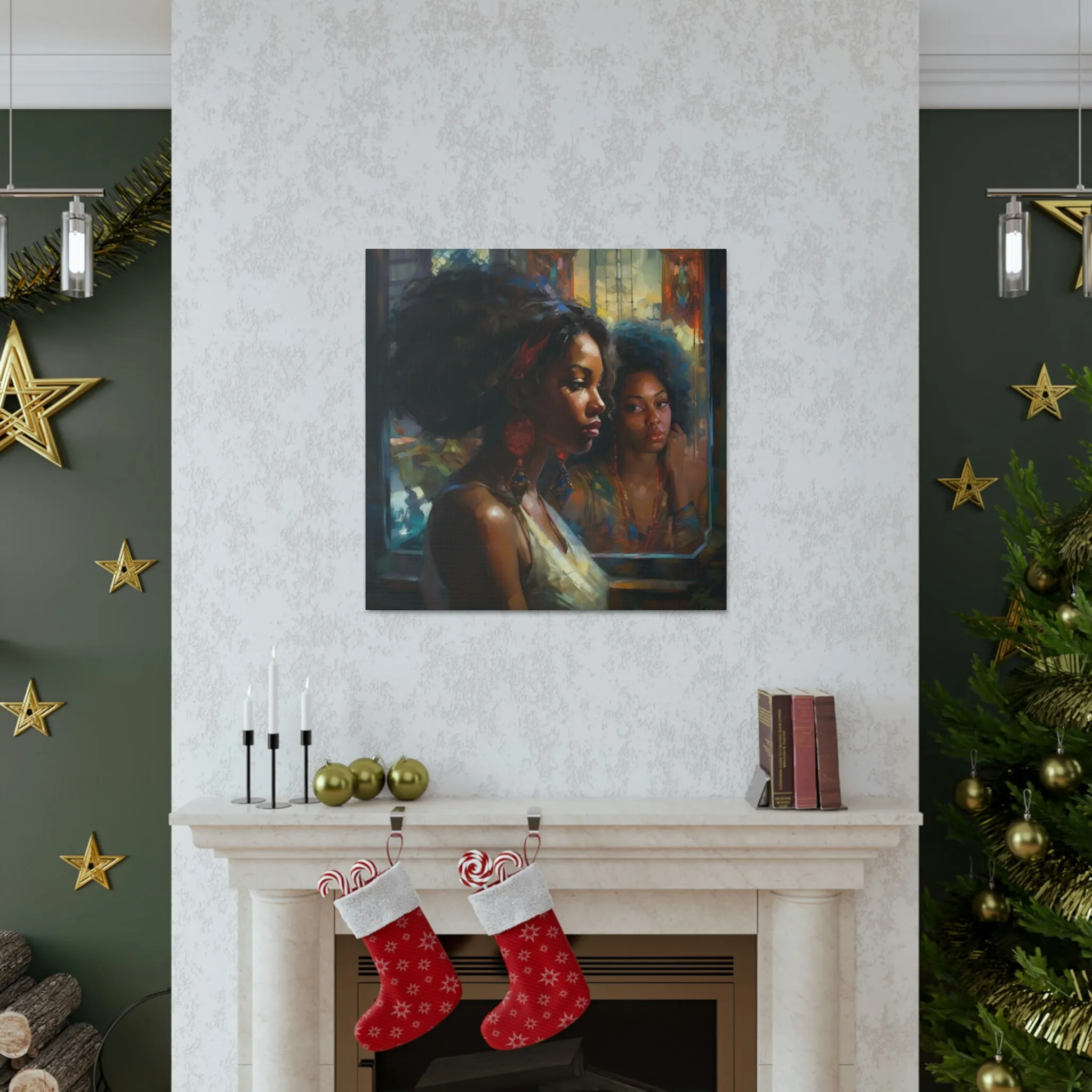 Relfection of Me African American Wall Art Canvas Gallery Wraps