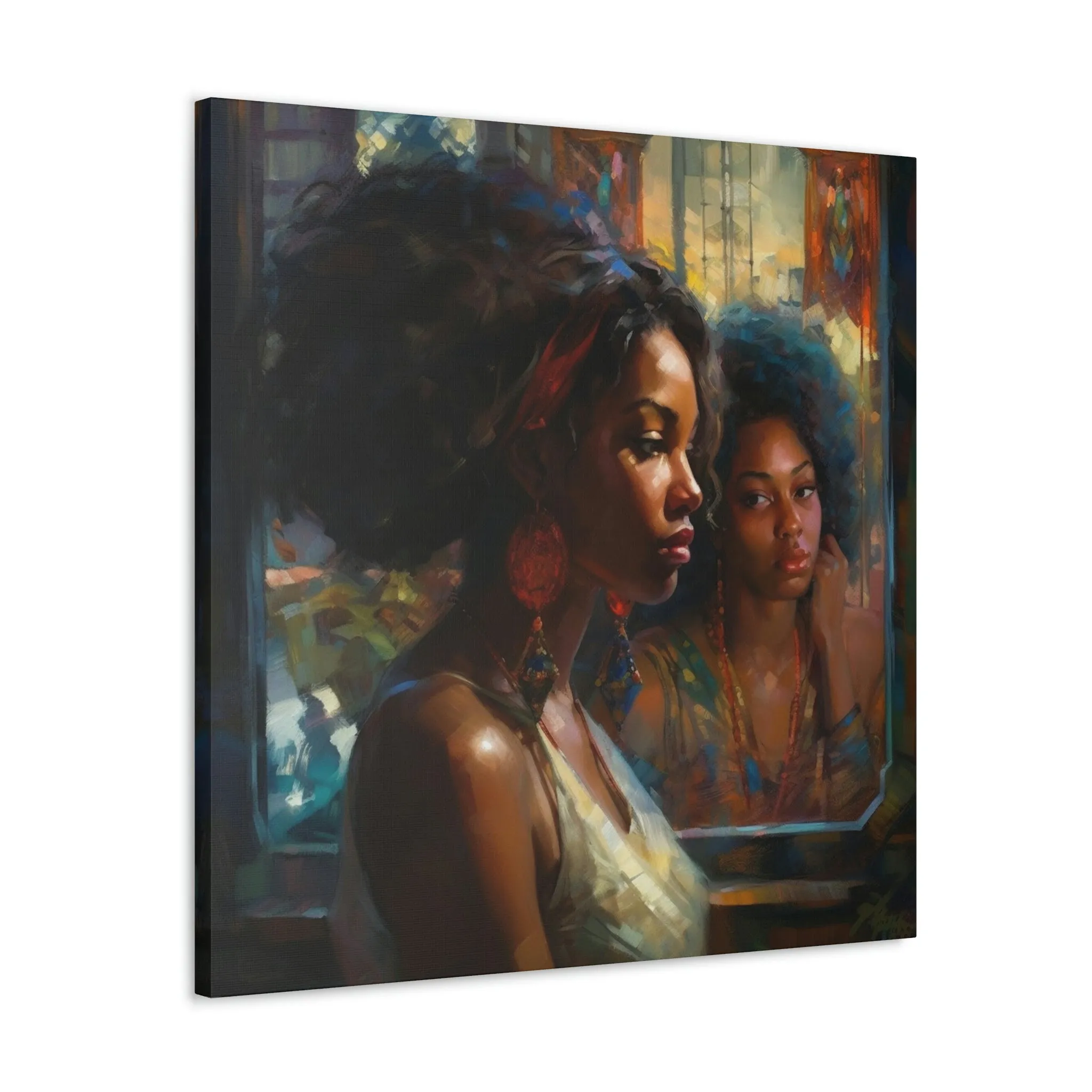 Relfection of Me African American Wall Art Canvas Gallery Wraps