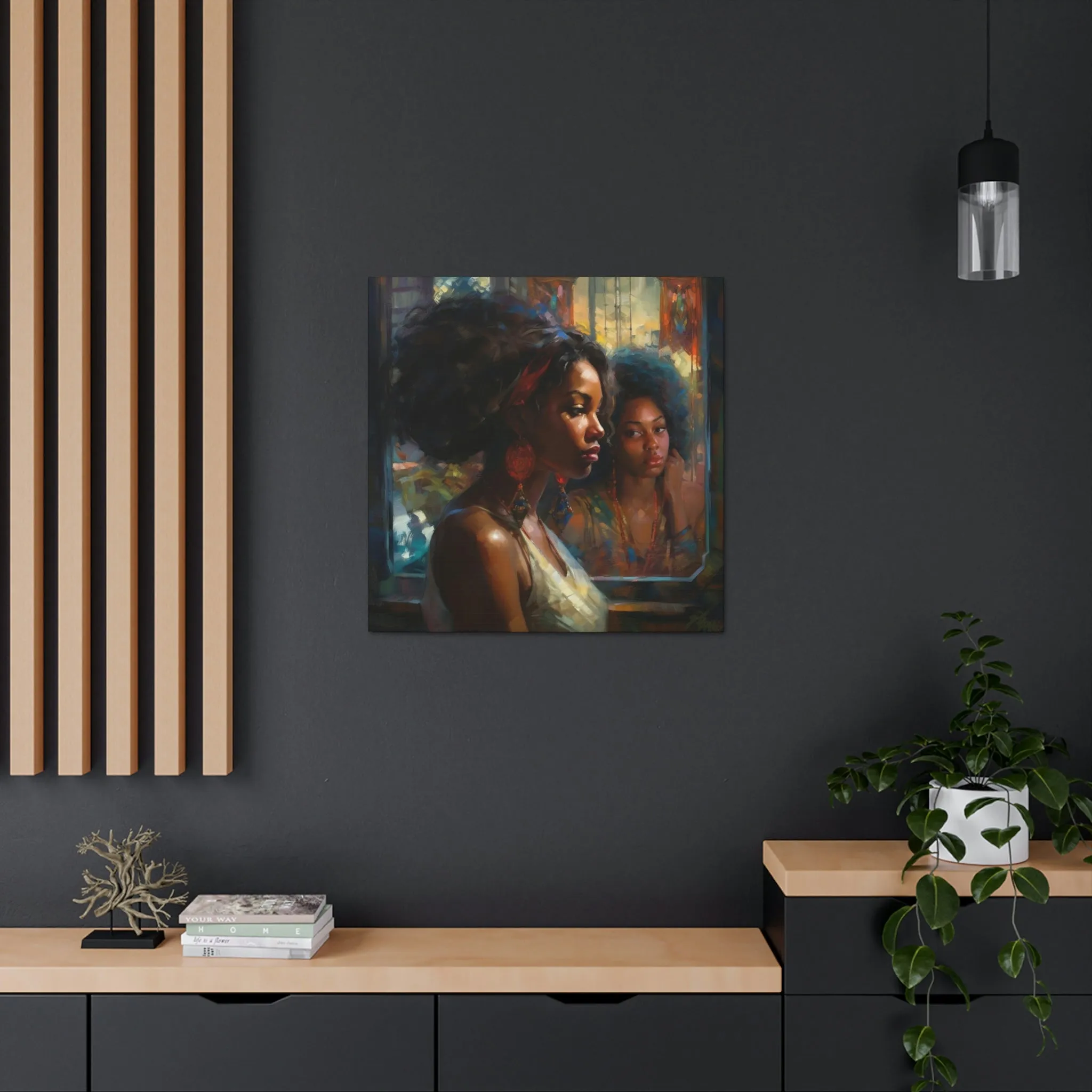 Relfection of Me African American Wall Art Canvas Gallery Wraps