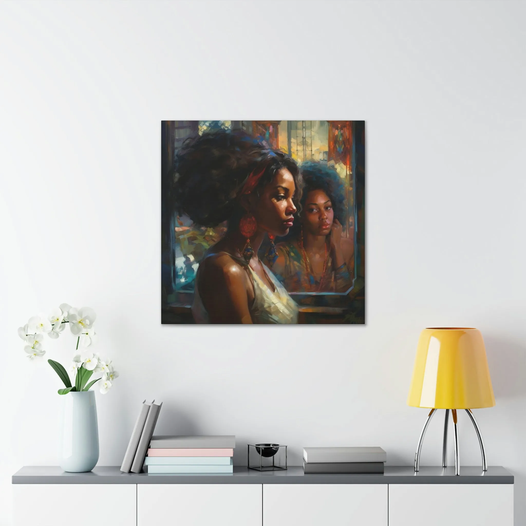 Relfection of Me African American Wall Art Canvas Gallery Wraps