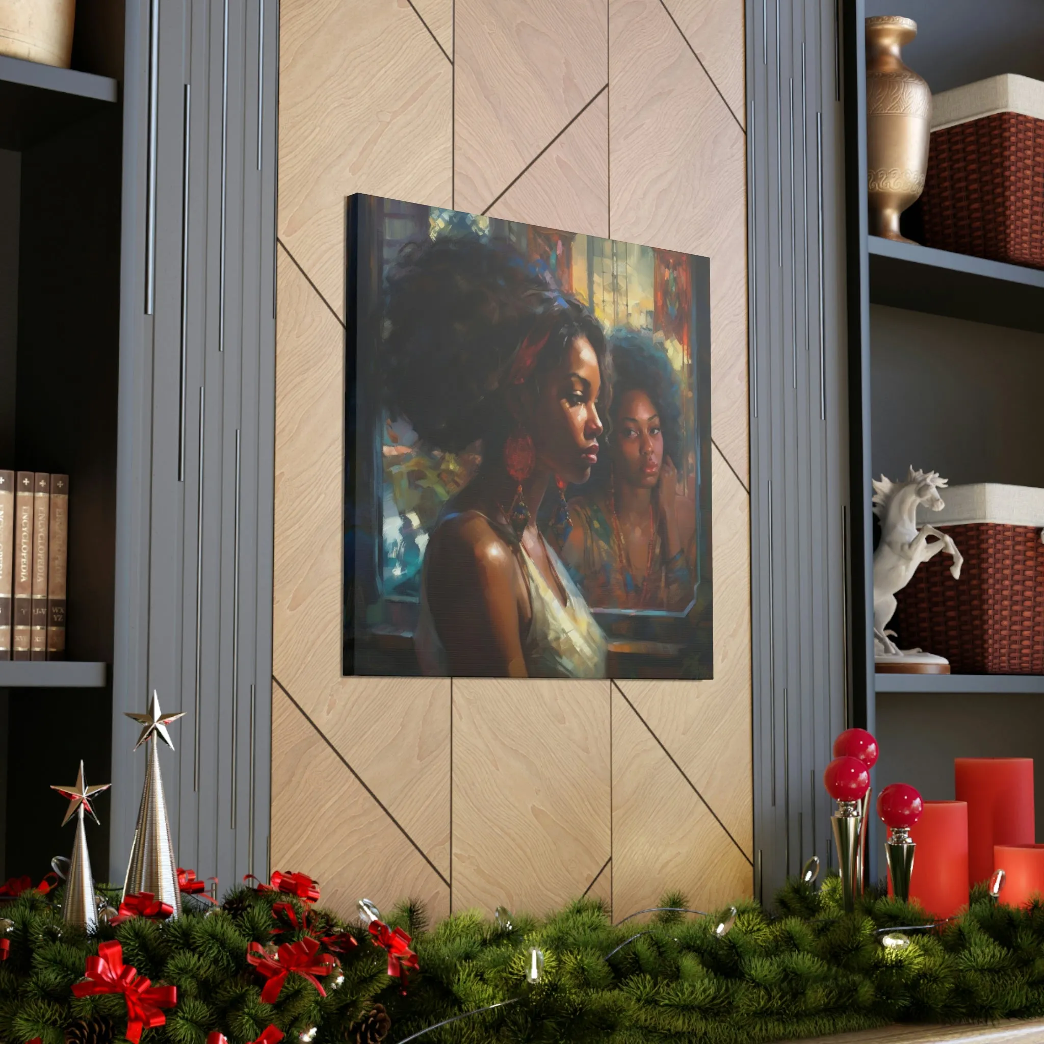 Relfection of Me African American Wall Art Canvas Gallery Wraps
