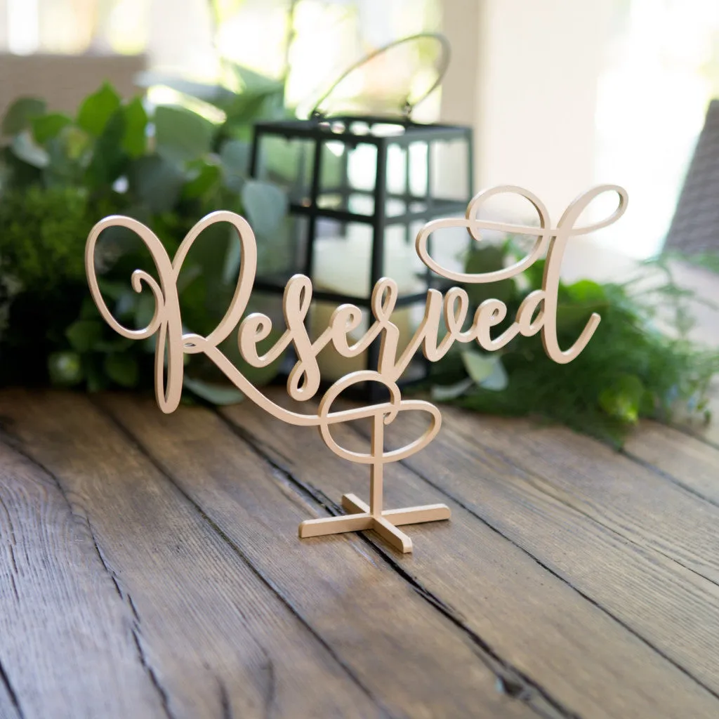 Reserved Table Sign