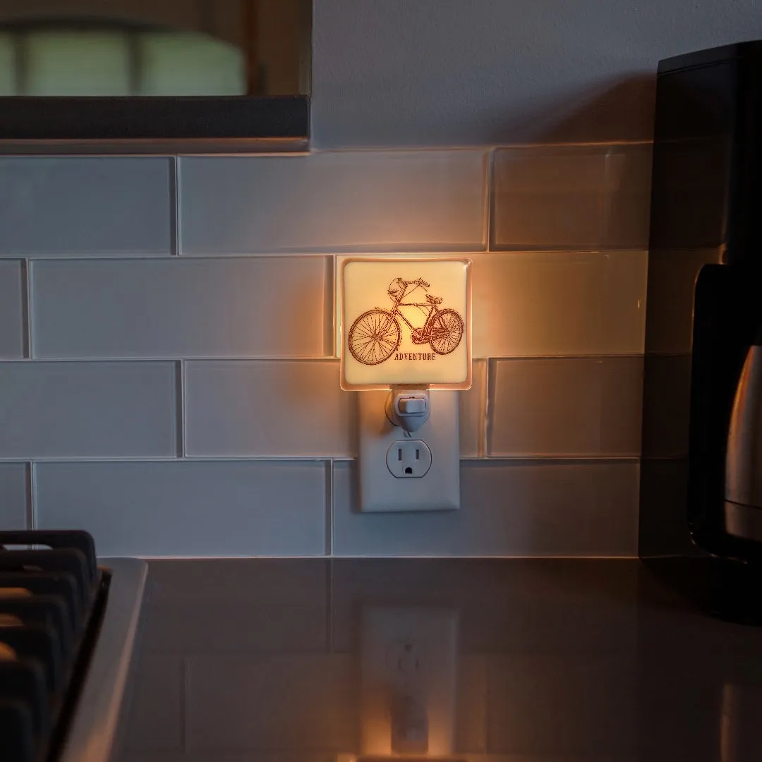 Retro Bicycle “Adventure” Night Light, Summertime Decor