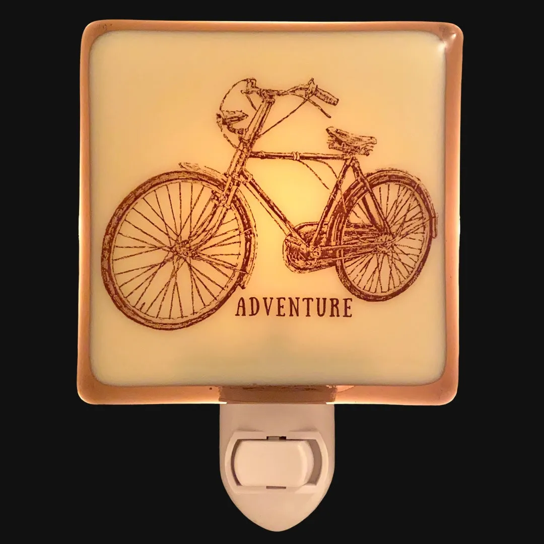 Retro Bicycle “Adventure” Night Light, Summertime Decor