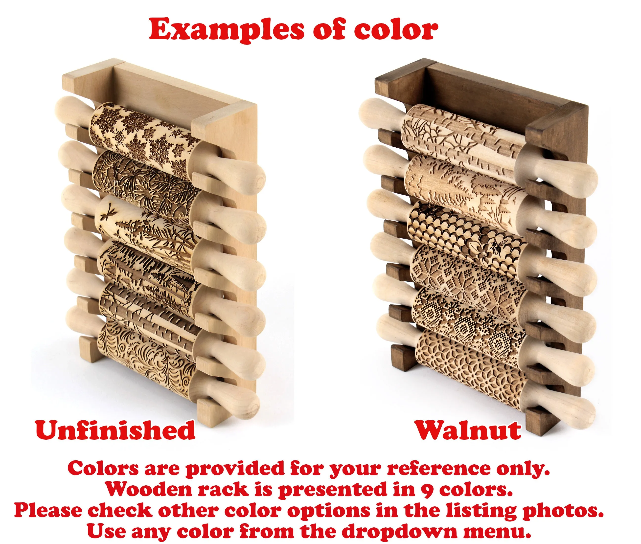 Rolling Pin Wooden Shelf, Rolling Pin Storage Display Wall Rack, Gift For Mom