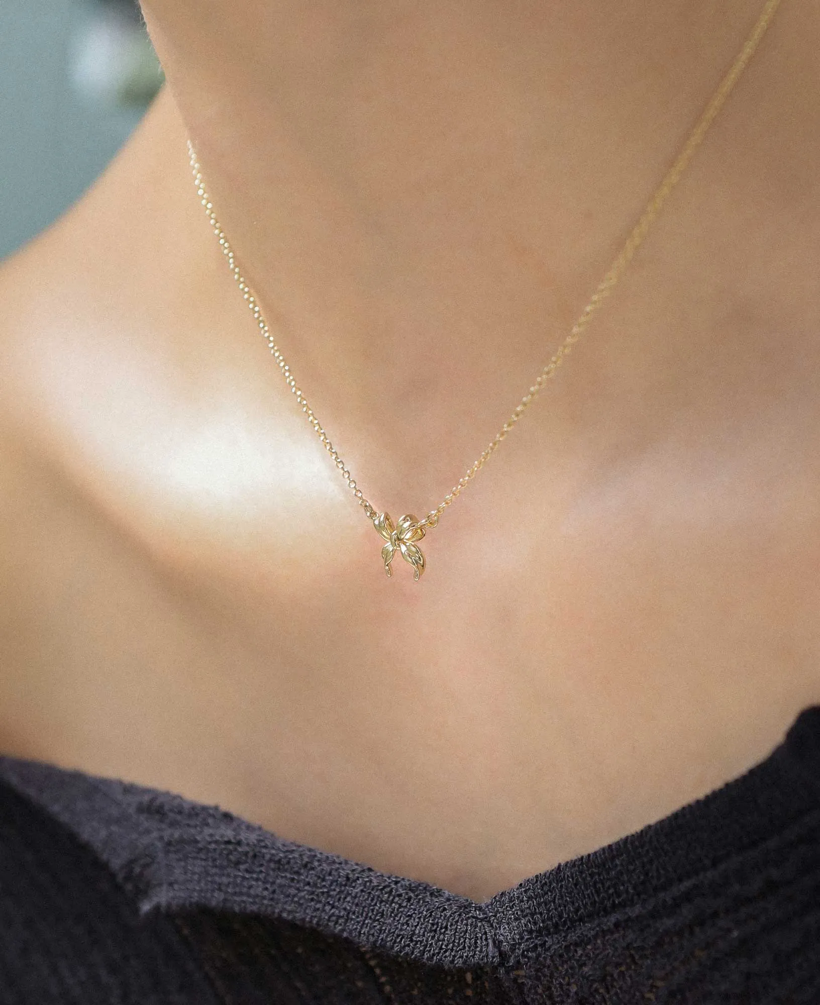 Rosalind Gold Ribbon Necklace