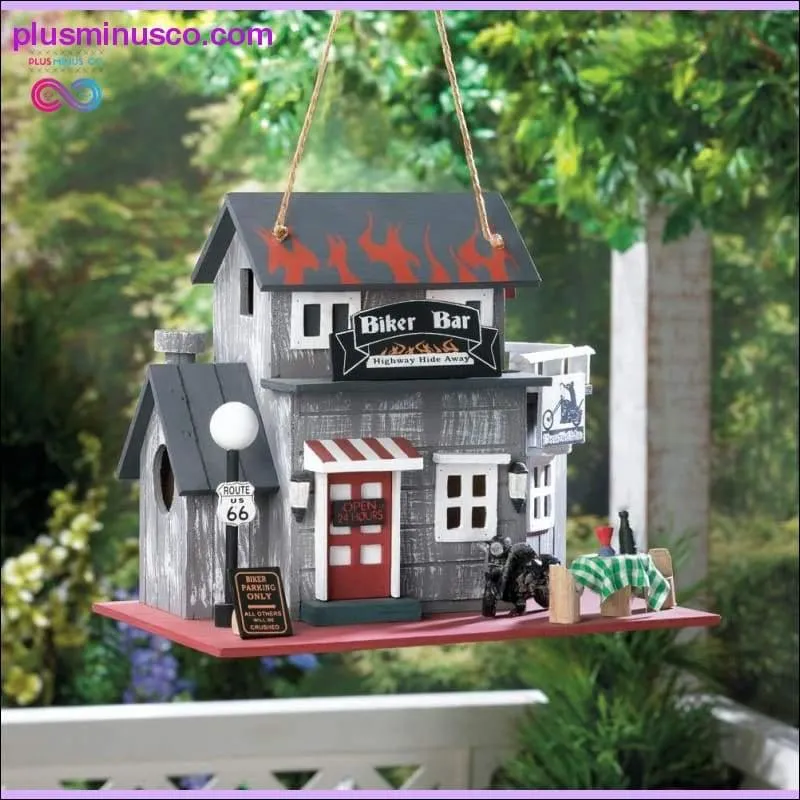 Route 66 Biker Bar Birdhouse ll Plusminusco.com