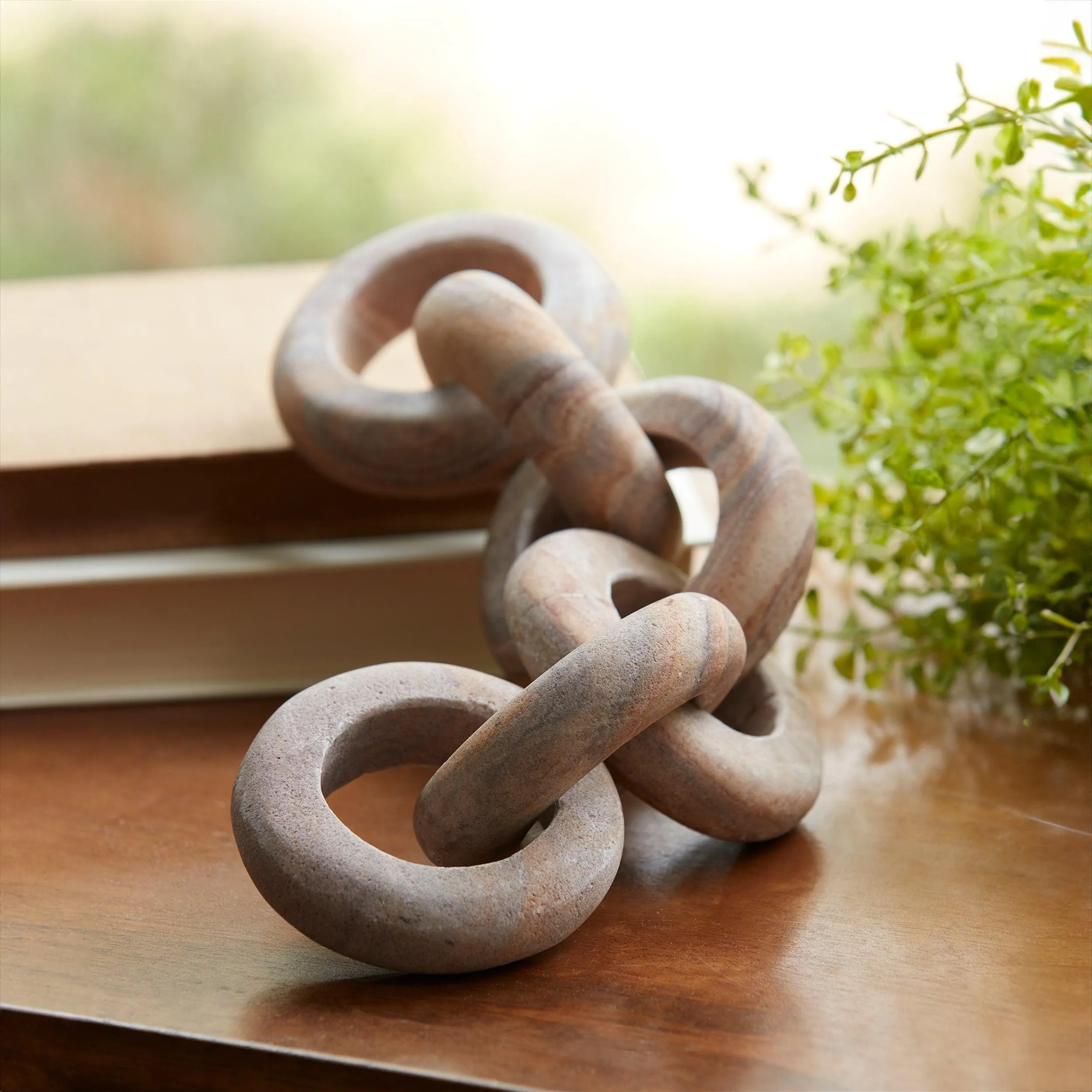 Sandstone Chain Link Décor 11"L