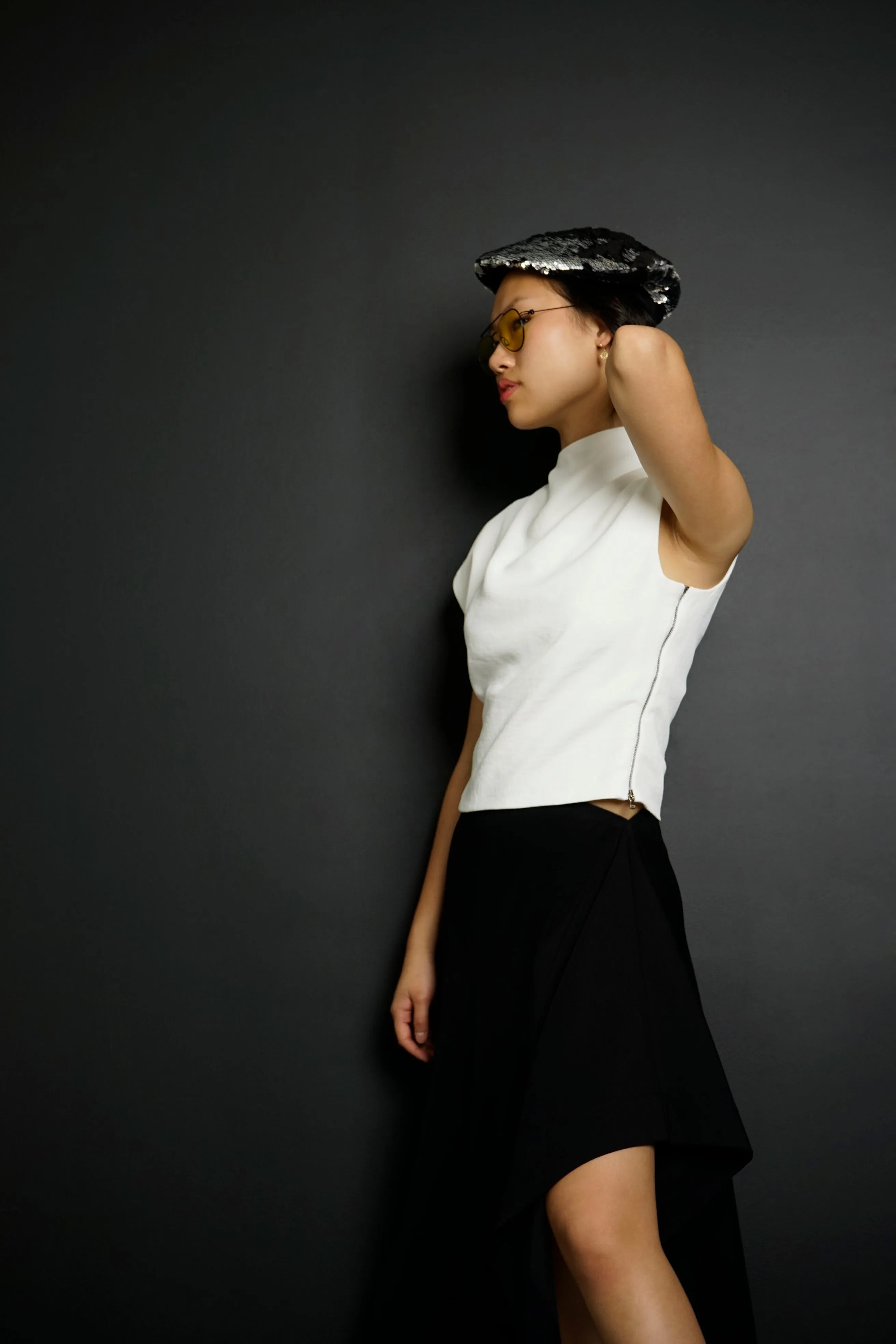 Santo White Asymmetrical Blouse