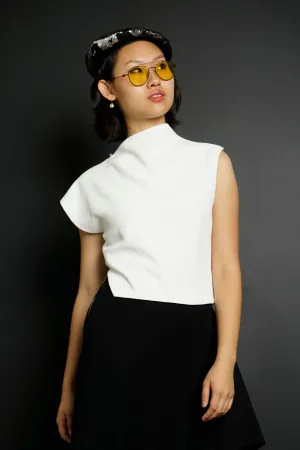 Santo White Asymmetrical Blouse