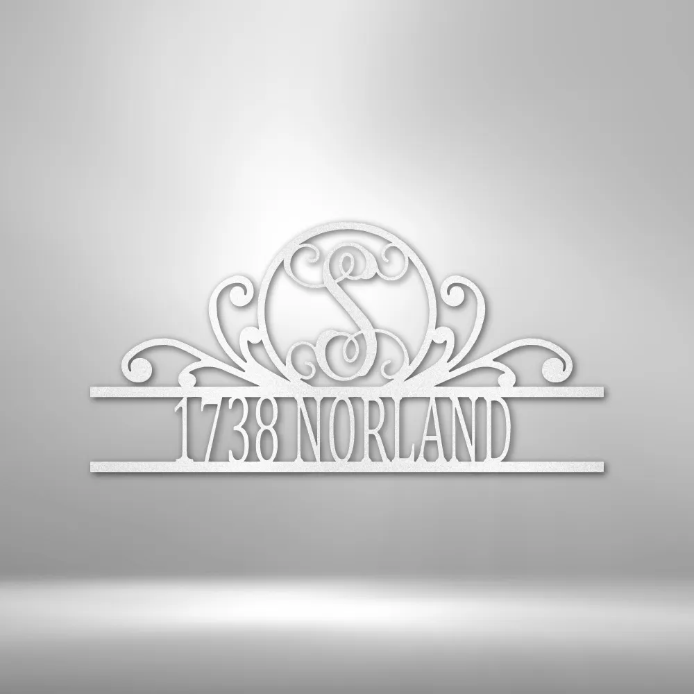 Scroll Family Name - Steel Sign