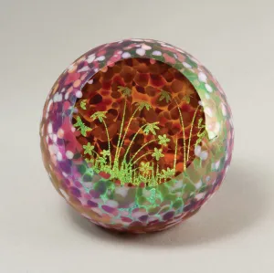 Seasonal Spring Meadow Handblown Glass Paperweight by Glass Eye Studio