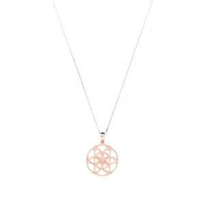 Seed of Life Abundance Necklace Sterling Silver, Rose Gold