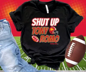 Shut Up Tony Romo Black Graphic Tshirt
