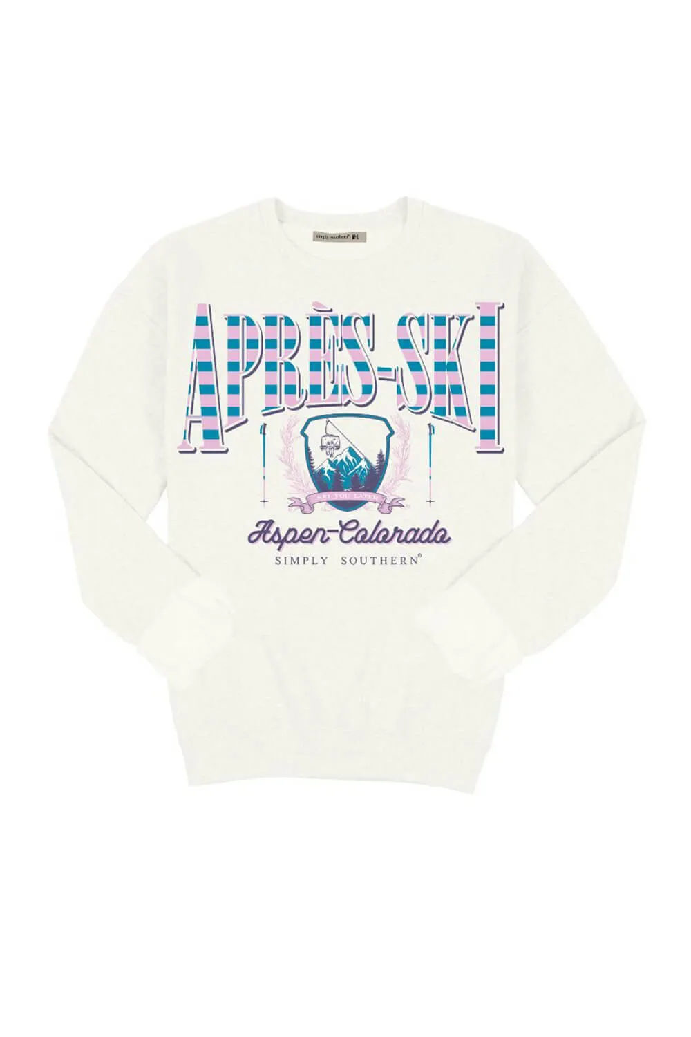 Simply Southern Youth Après-Ski Crewneck for Girls in White | YTH-CREW-APRES-WHITE