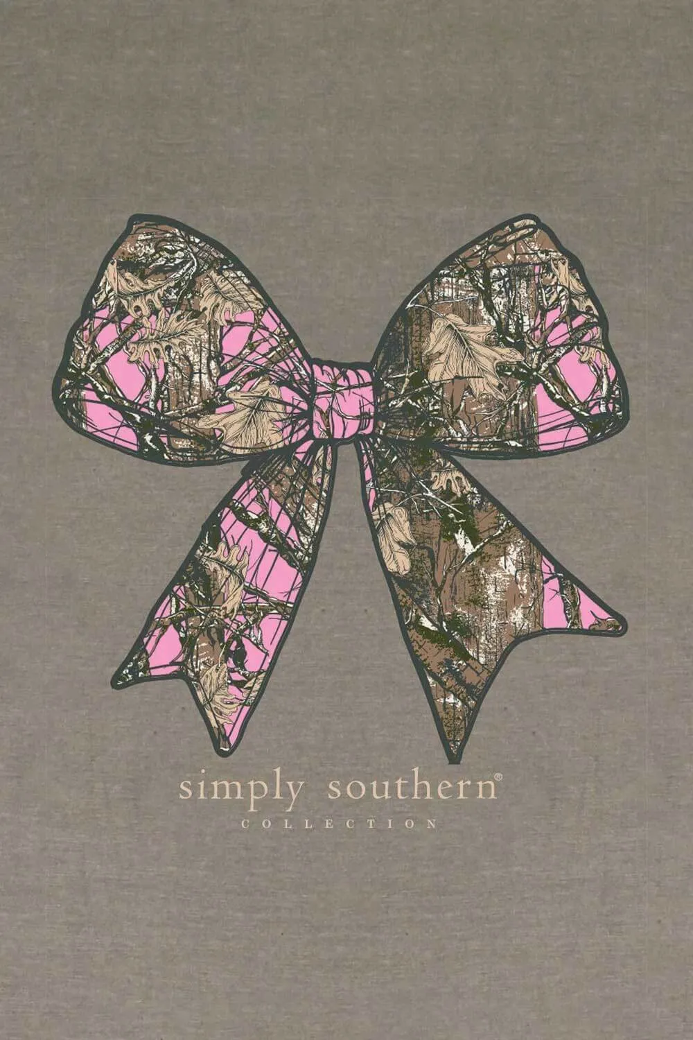Simply Southern Youth Camo Bow T-Shirt for Girls in Desert Heather | YTH-SS-CAMOBOW-DESERTHTHR