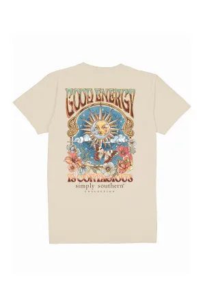 Simply Southern Youth Good Energy T-Shirt for Girls in Off White | YTH-SS-GOOD-WISP
