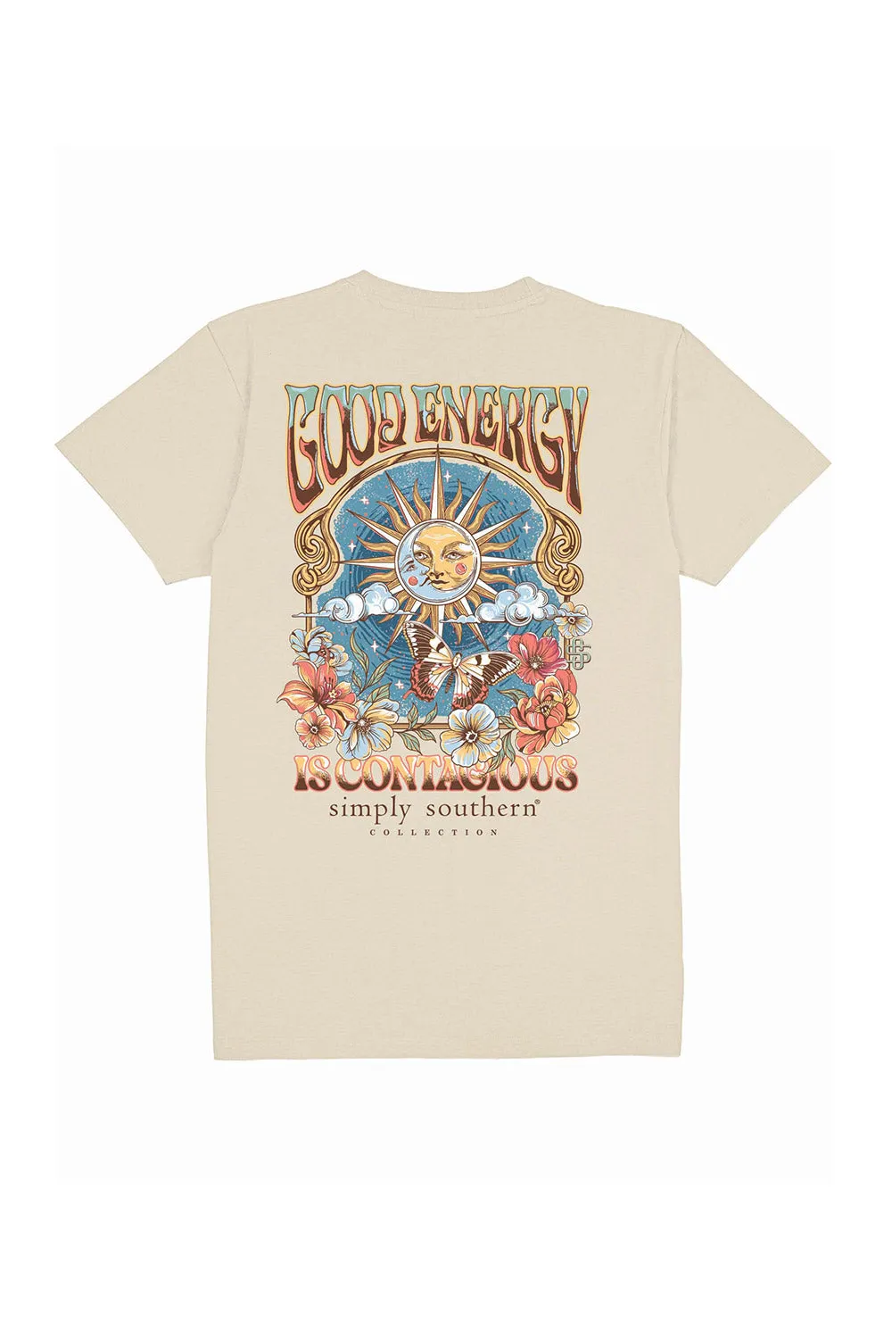 Simply Southern Youth Good Energy T-Shirt for Girls in Off White | YTH-SS-GOOD-WISP