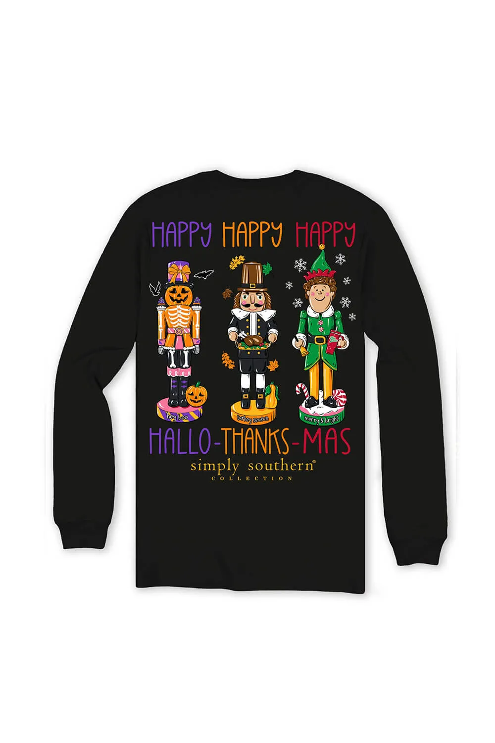 Simply Southern Youth Long Sleeve Happy Everything T-Shirt for Girls in Black | YTH-LS-EVERYTHING-BLACK