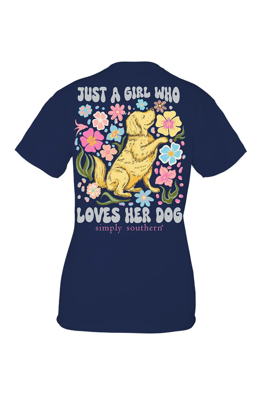 Simply Southern Youth Loves Her Dog T-Shirt for Girls in Navy | YTH-SS-LOVEDOG-NAVY