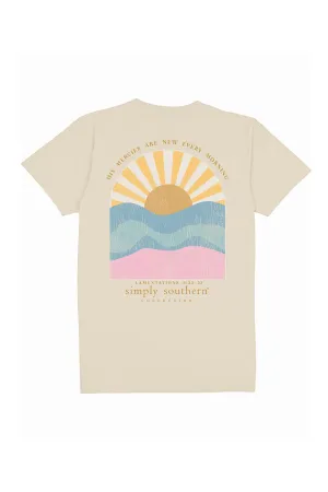 Simply Southern Youth New Patch Sunrise T-Shirt for Girls in Wisp | YTH-SS-NEW-WISP