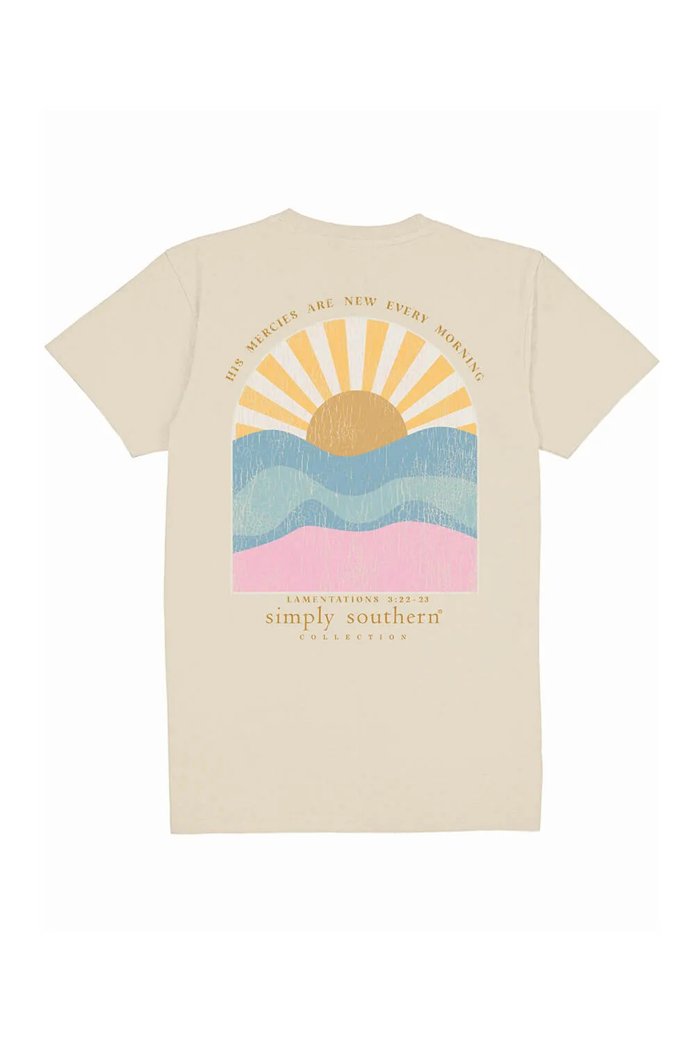 Simply Southern Youth New Patch Sunrise T-Shirt for Girls in Wisp | YTH-SS-NEW-WISP