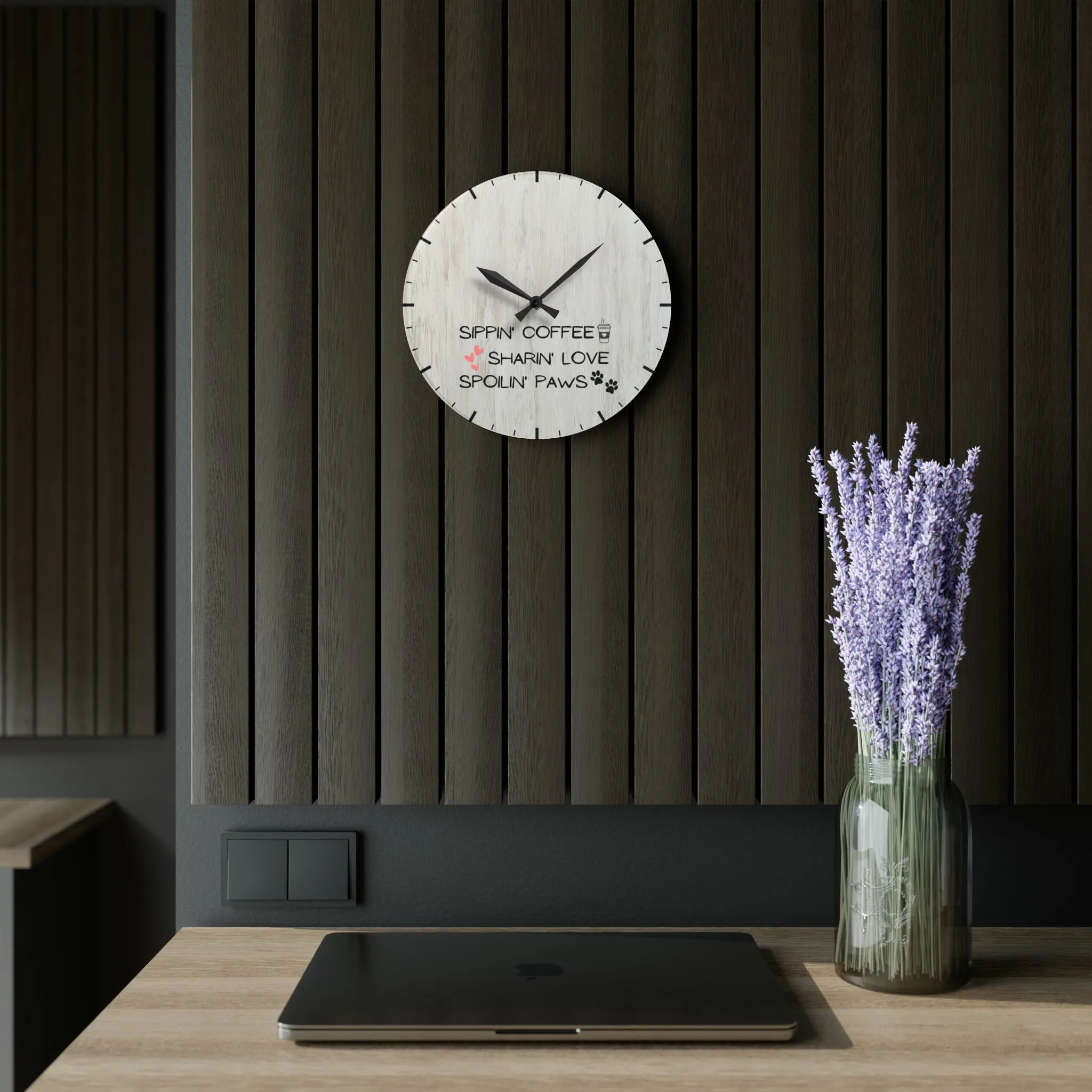 Sippin', Sharin', Spoilin' Wall Clock
