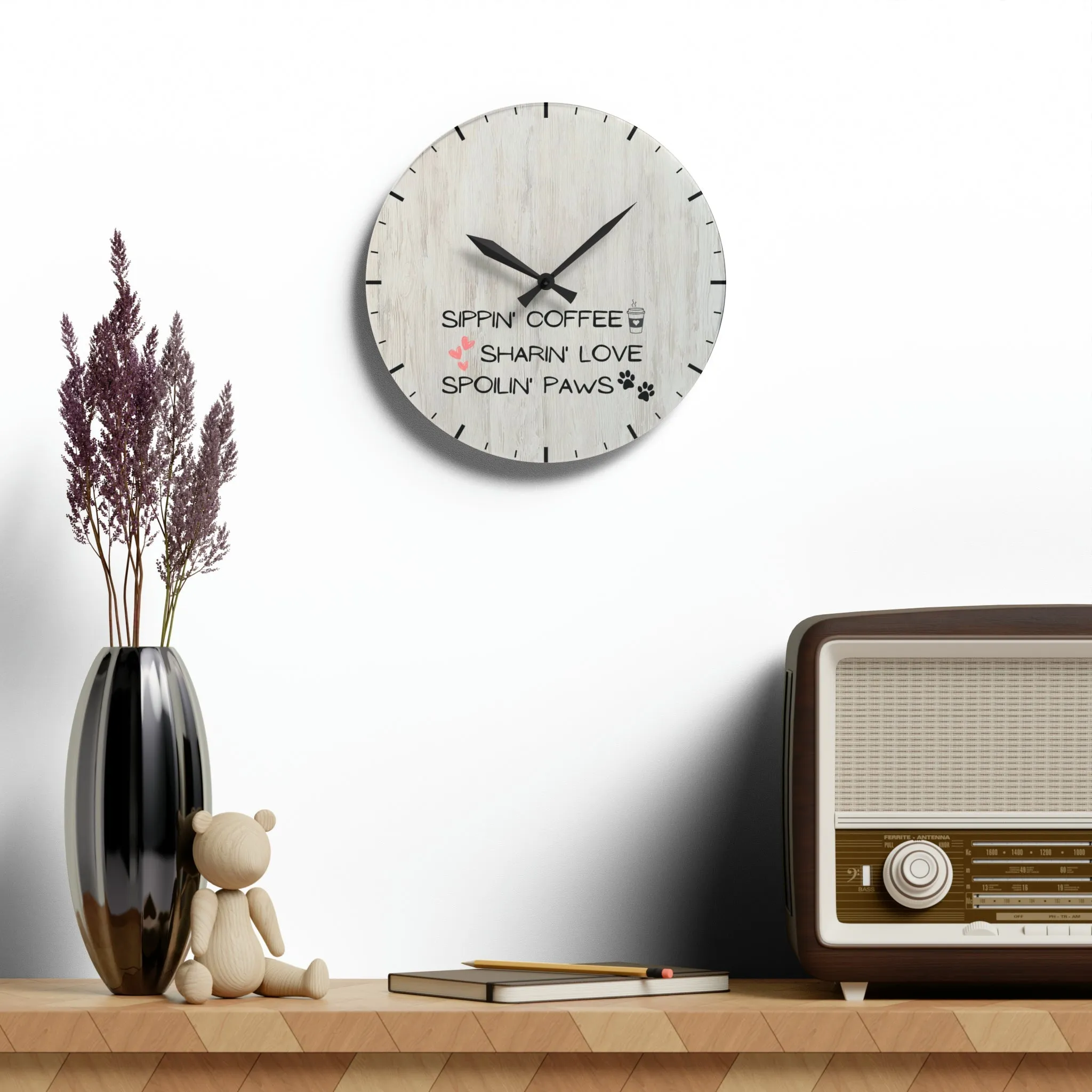 Sippin', Sharin', Spoilin' Wall Clock