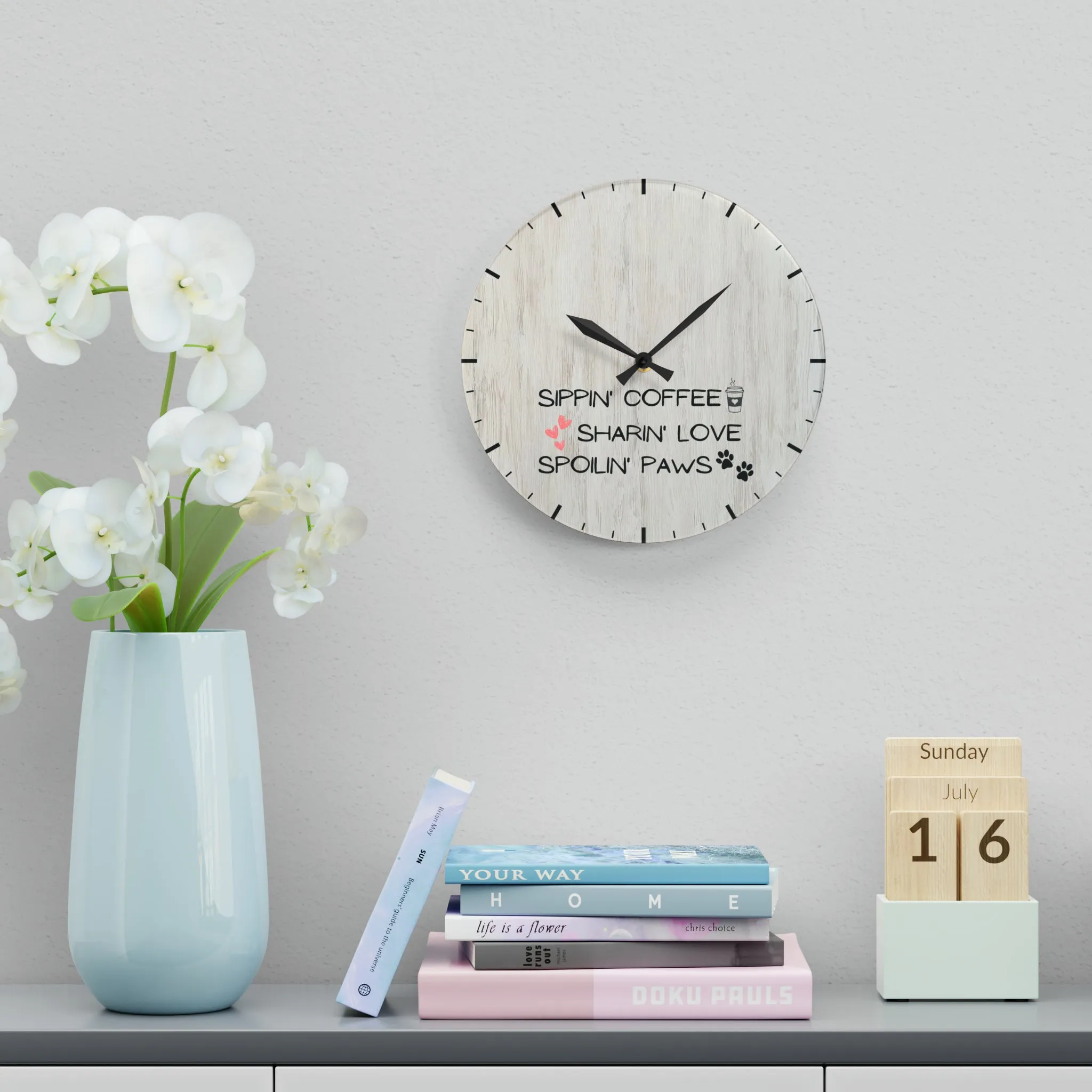 Sippin', Sharin', Spoilin' Wall Clock