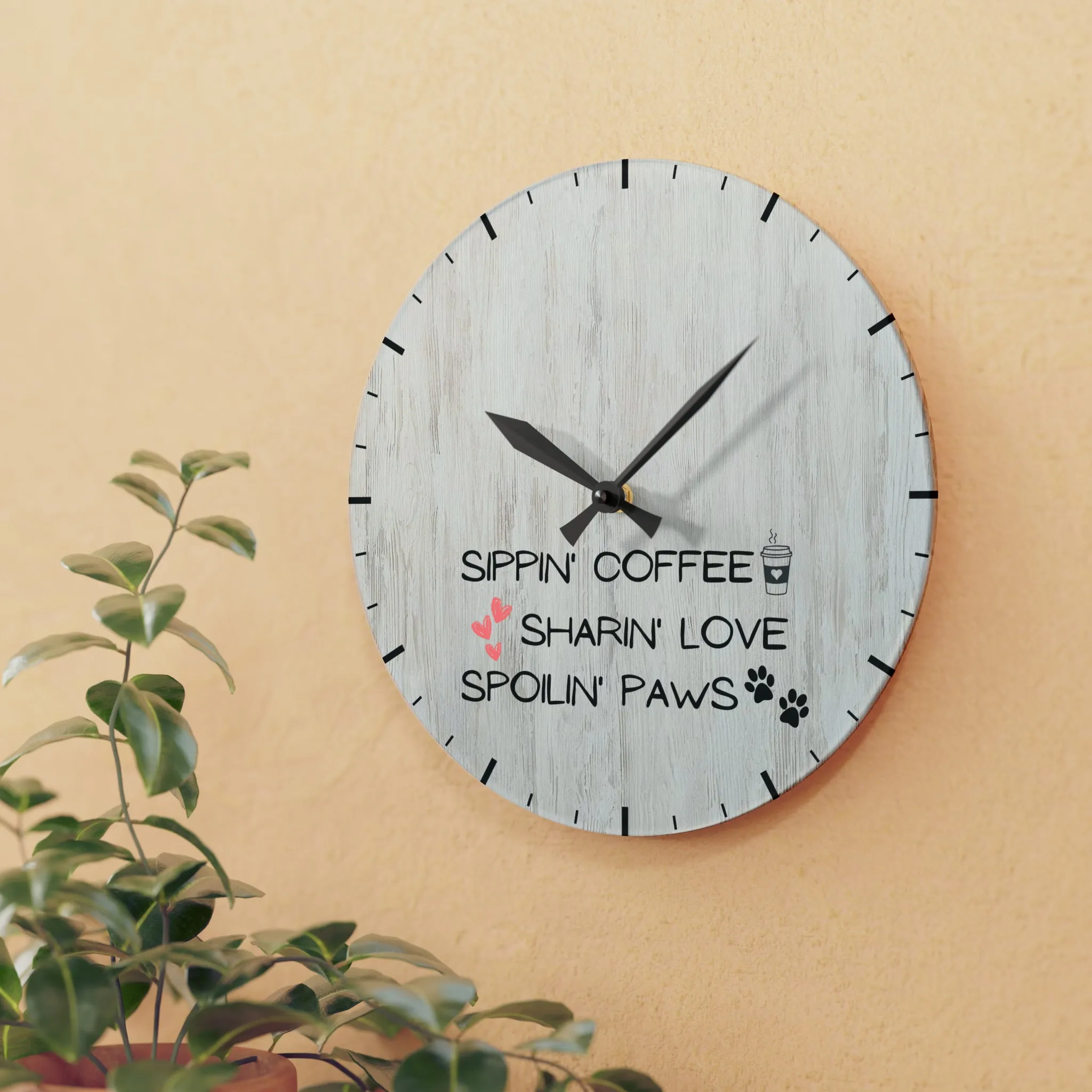 Sippin', Sharin', Spoilin' Wall Clock