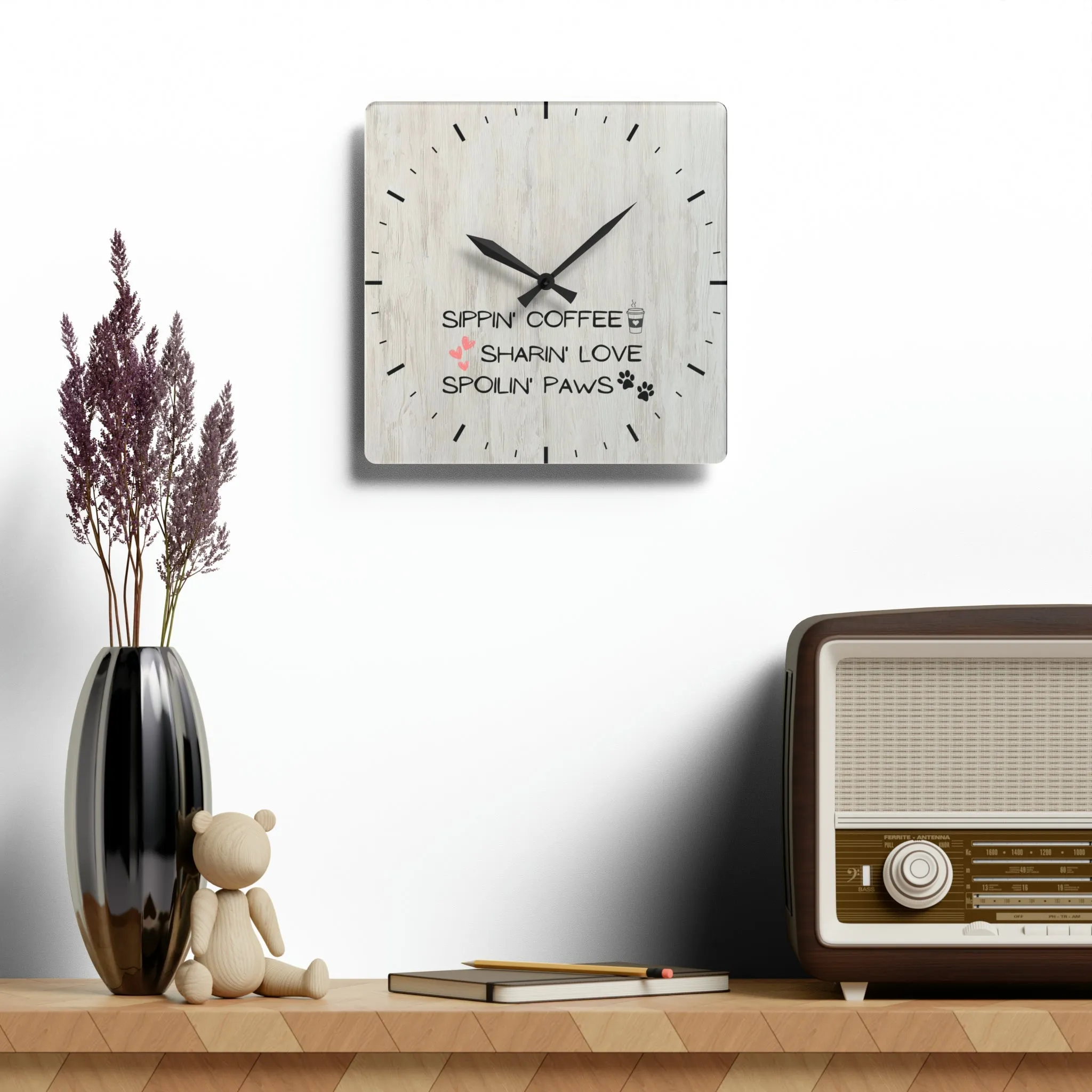 Sippin', Sharin', Spoilin' Wall Clock