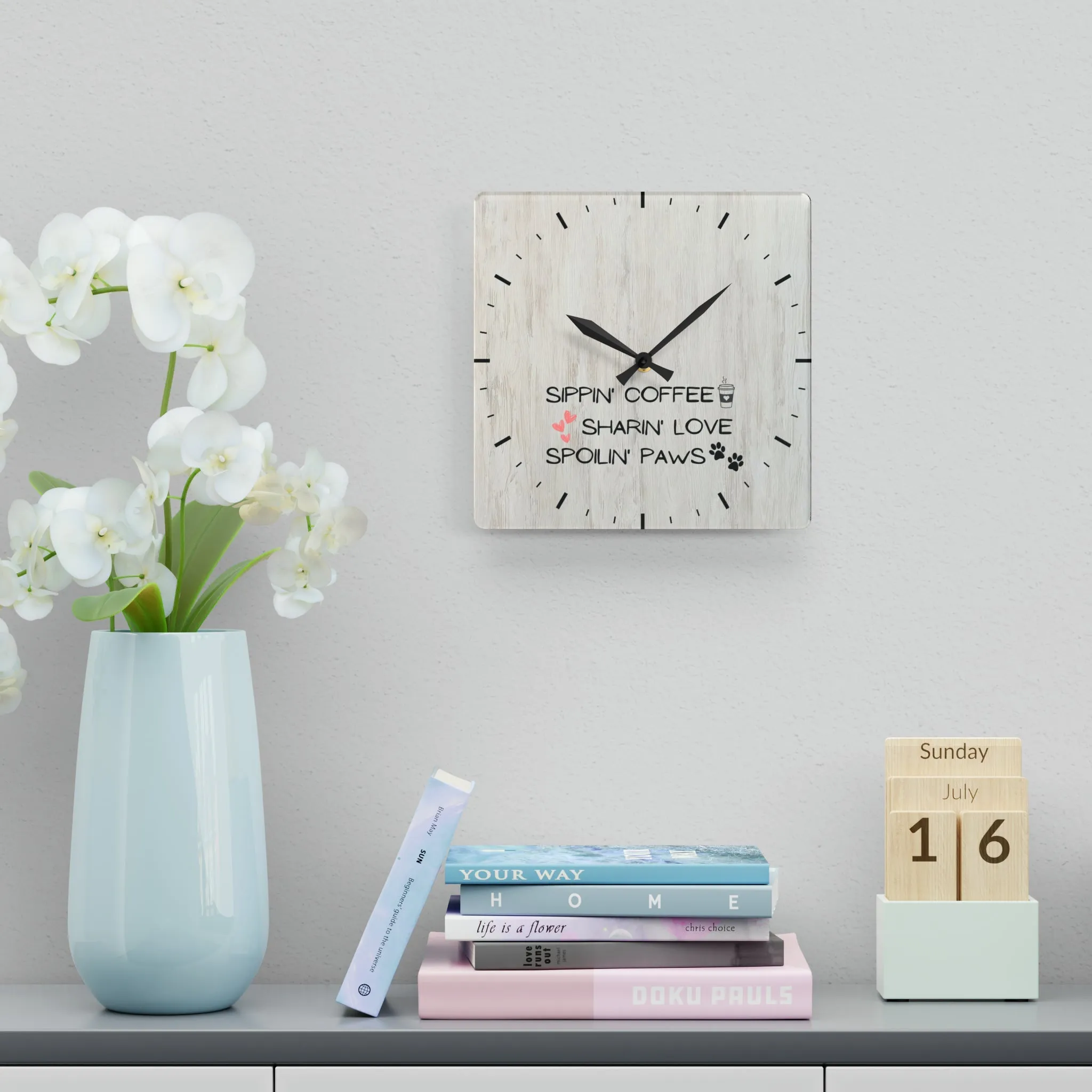 Sippin', Sharin', Spoilin' Wall Clock
