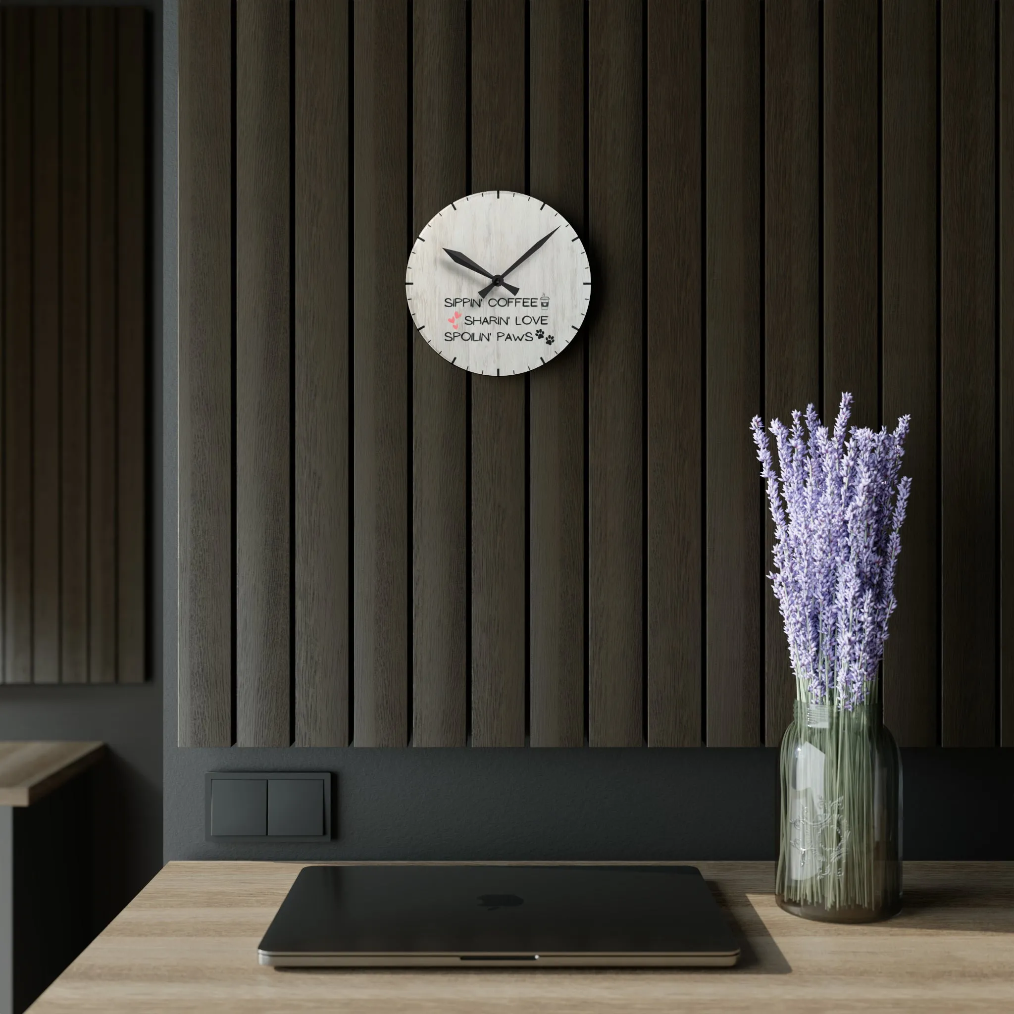 Sippin', Sharin', Spoilin' Wall Clock