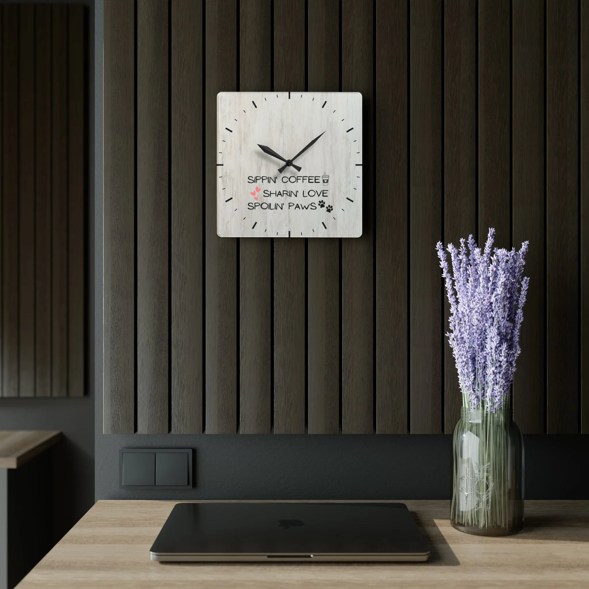 Sippin', Sharin', Spoilin' Wall Clock