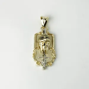 Skull warrior Pendant in 14K Gold